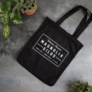 Magnolia Silos Black Canvas Tote Bag EUC